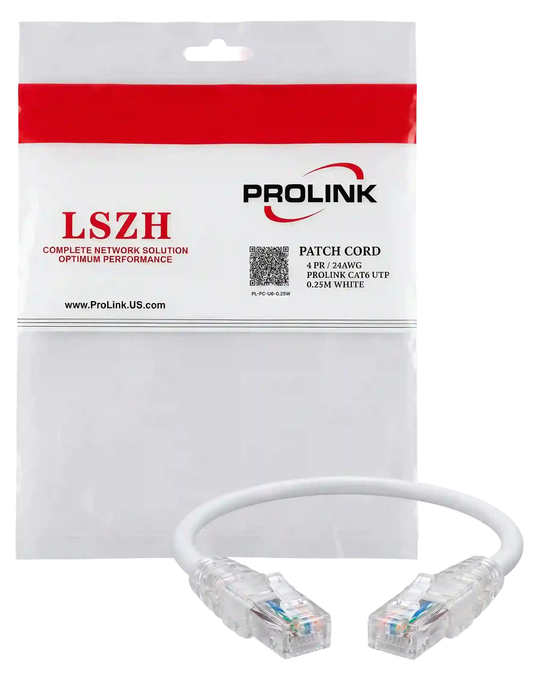 Prolink Patch Cord White 0.25m - 2