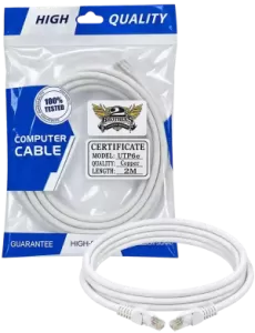 High Quality White 2m Patch Cord - Alternate View