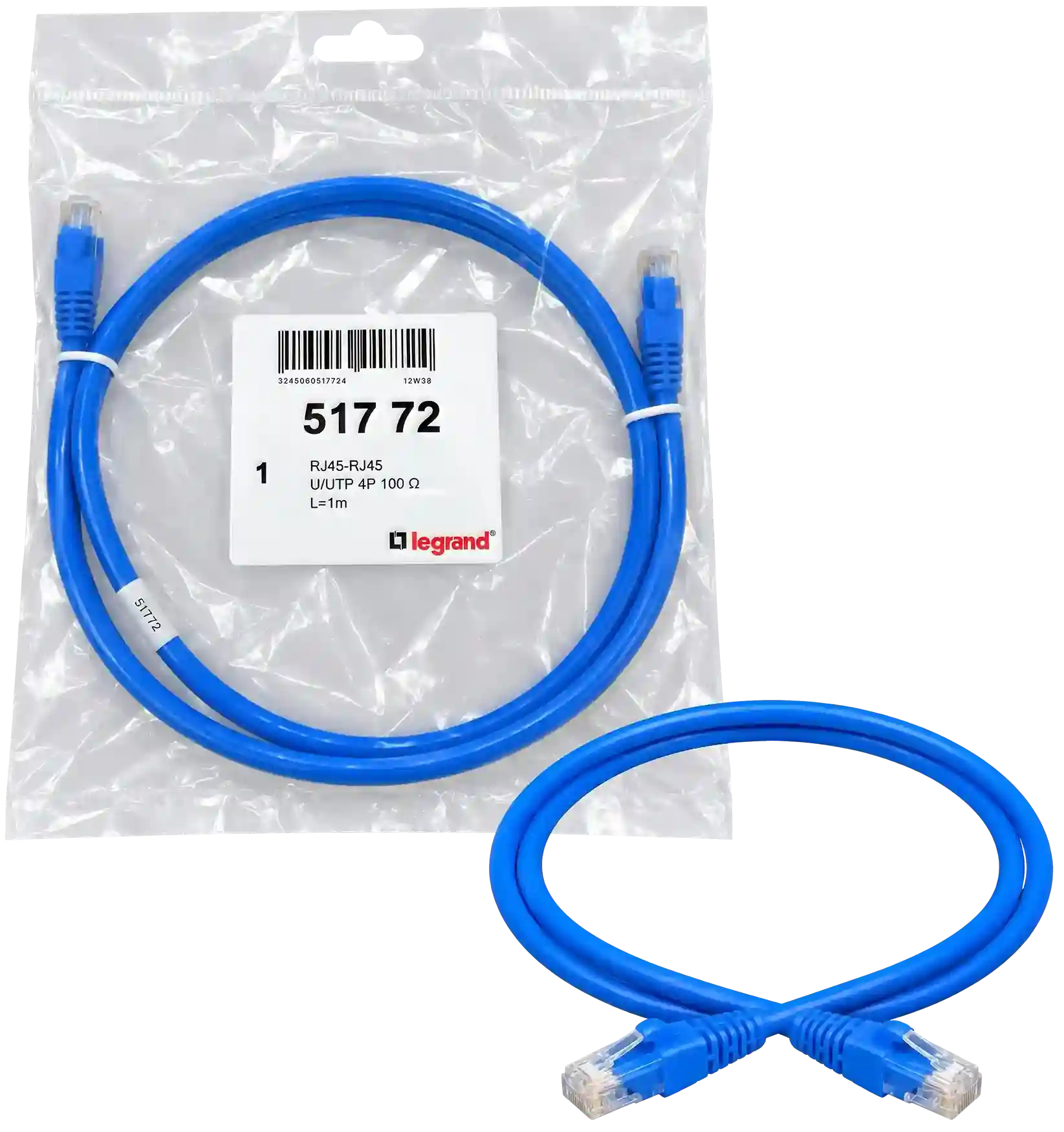 Legrand Blue 1m Patch Cord - 2