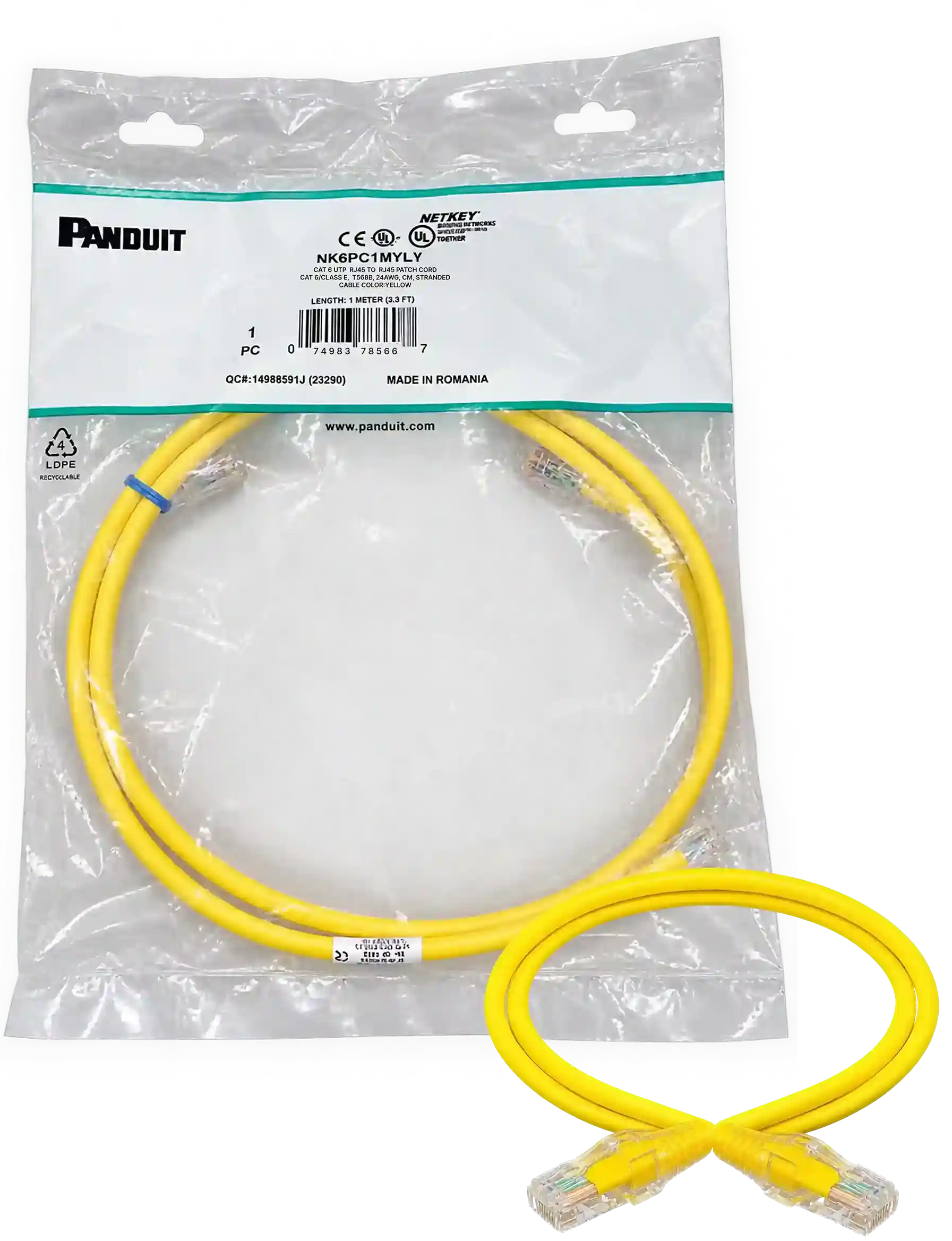 Panduit Patch Cord Yellow 1m - 2