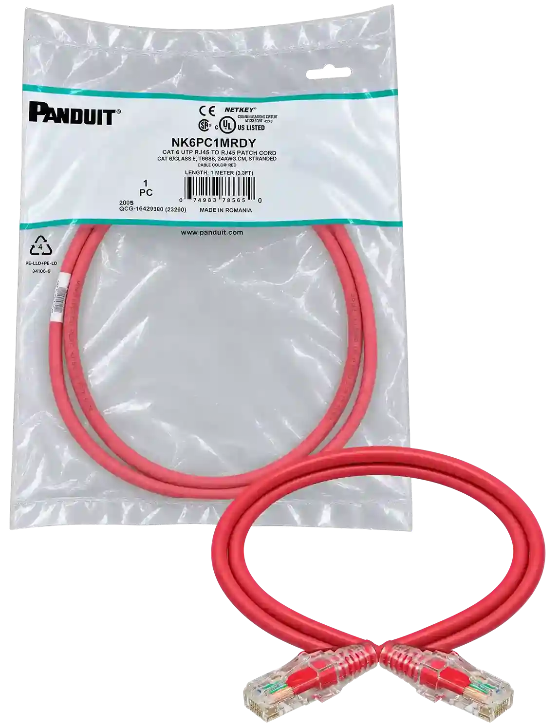 Panduit Patch Cord Red 1m - 2