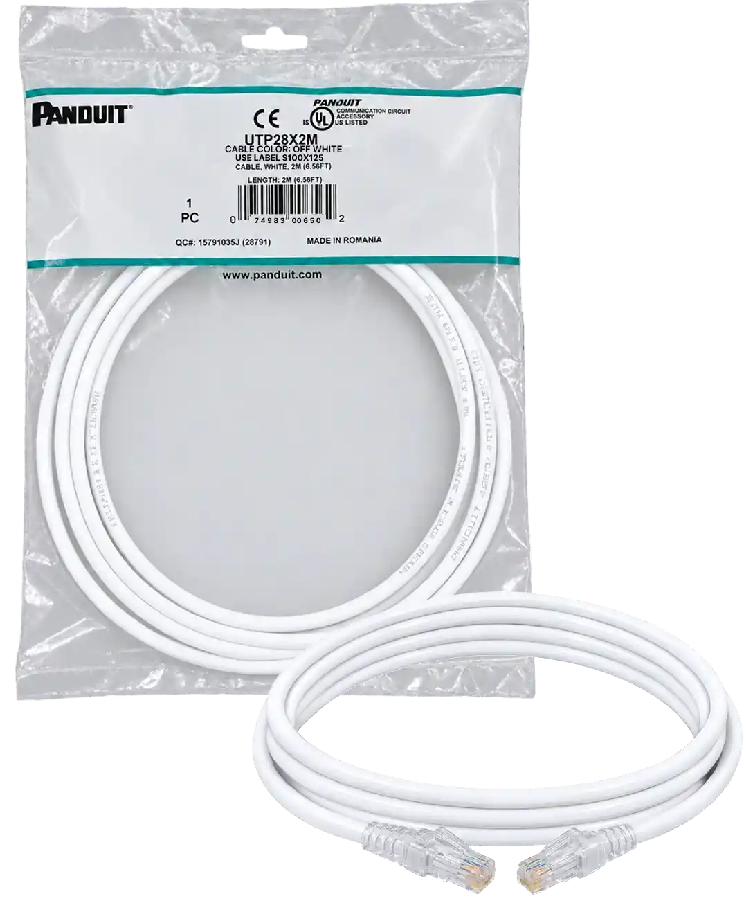 Panduit Patch Cord Cat6A White 2m - 2