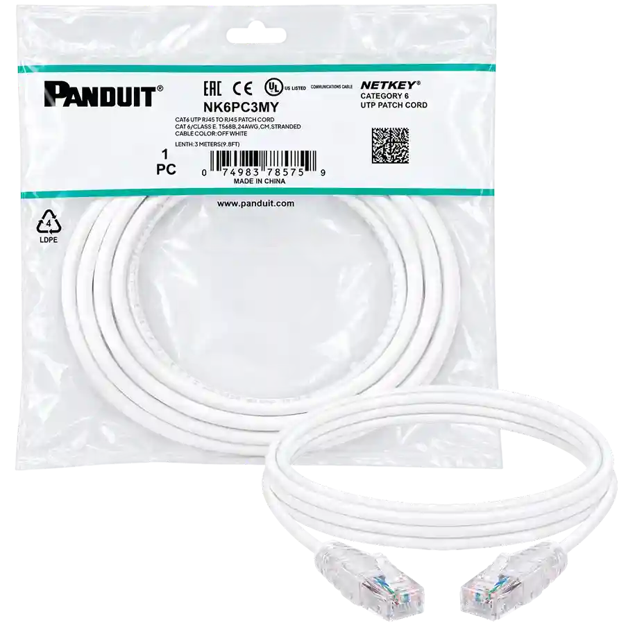 Panduit Patch Cord White 3m - 2