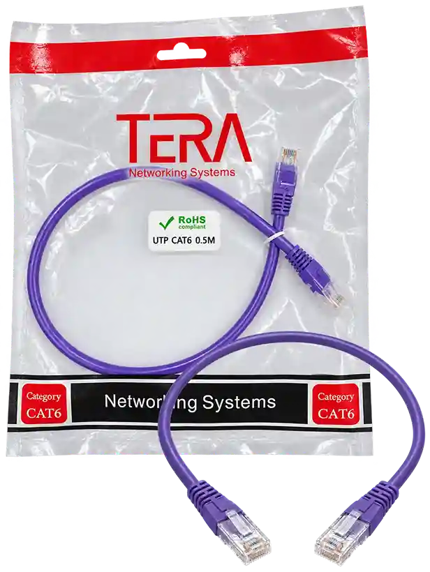 Tera UTP Cat6 Patch Cord Purple 0.5m - 2