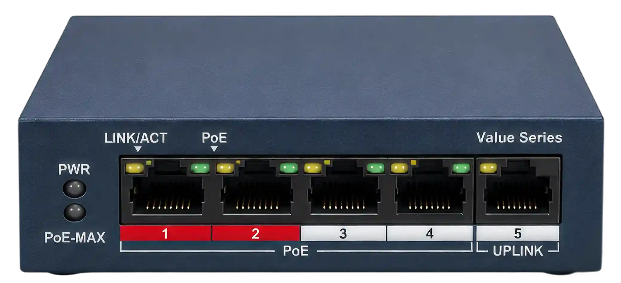 Hikvision DS-3E0105P-E/M(B) Unmanaged PoE Switch, 5 Port Fast Ethernet